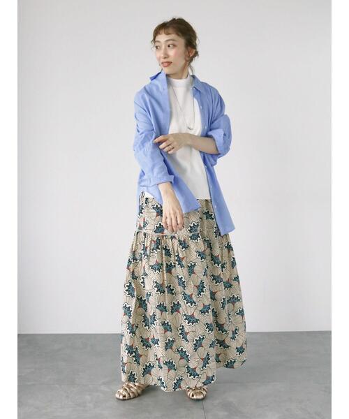 Lugnoncure（ルノンキュール）の「アフリカン柄スカート（スカート・レディース・ベージュ/イエロー/ブルー・F）」の6枚目の写真