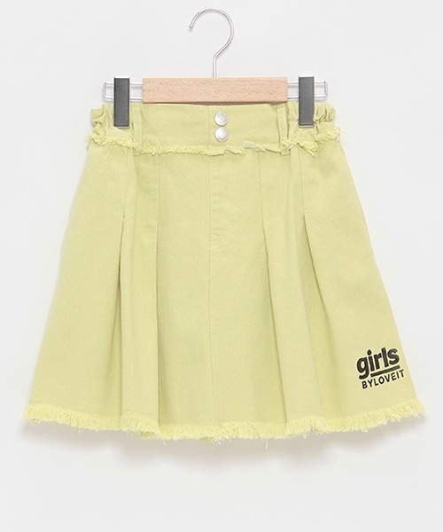 by LOVEiT(バイラビット)の「フリンジデニムスカート(デニムスカート・キッズ・オフホワイト/ライム/ブルー・130cm/140cm/150cm/160cm/120cm)」の2枚目の写真