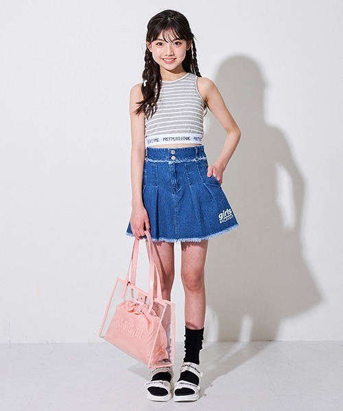 by LOVEiT(バイラビット)の「フリンジデニムスカート(デニムスカート・キッズ・オフホワイト/ライム/ブルー・130cm/140cm/150cm/160cm/120cm)」の14枚目の写真