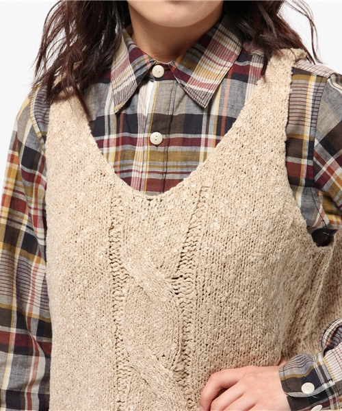 Kastane（カスタネ）の「ニットベスト（パーカー・レディース・アイボリー/カーキ/レッド・FREE）」の7枚目の写真