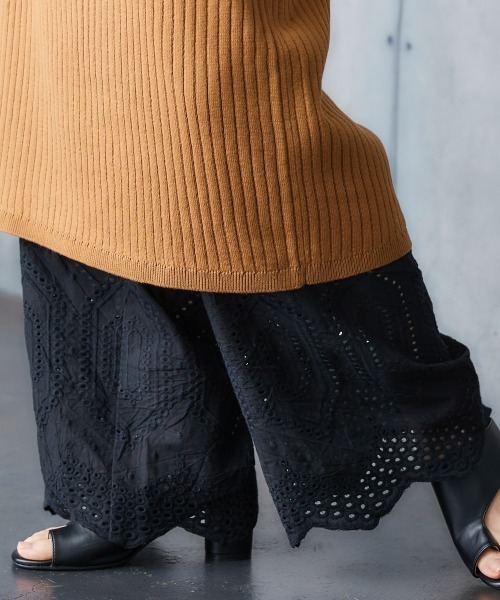 Soiunique（スワユニーク）の「綿１００％裾ダイヤレース切替ペチパンツ ［Soiunique］（その他パンツ・レディース・オフホワイト/ブラック/カーキ・M/L/LL）」の5枚目の写真