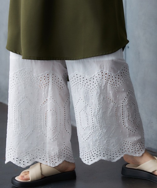 Soiunique（スワユニーク）の「綿１００％裾ダイヤレース切替ペチパンツ ［Soiunique］（その他パンツ・レディース・オフホワイト/ブラック/カーキ・M/L/LL）」の13枚目の写真