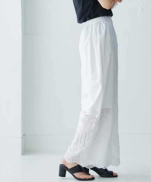 Soiunique（スワユニーク）の「綿１００％裾ダイヤレース切替ペチパンツ ［Soiunique］（その他パンツ・レディース・オフホワイト/ブラック/カーキ・M/L/LL）」の18枚目の写真