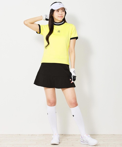 ラインロゴ 半袖モックネックシャツ レディース TOMMY HILFIGER GOLF ラインロゴ 半袖モックネックシャツ