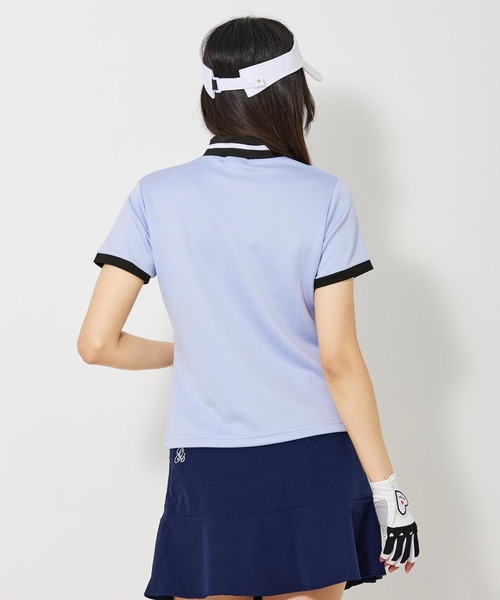 ラインロゴ 半袖モックネックシャツ レディース TOMMY HILFIGER GOLF ラインロゴ 半袖モックネックシャツ