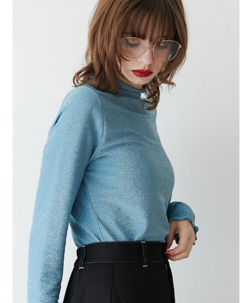 jouetie(ジュエティ)の「ラメハイネックトップス(Tシャツ/カットソー・レディース・ブラック/ブルー/オフホワイト/レッド・MEDIUM)」の22枚目の写真