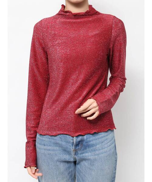 jouetie(ジュエティ)の「ラメハイネックトップス(Tシャツ/カットソー・レディース・ブラック/ブルー/オフホワイト/レッド・MEDIUM)」の6枚目の写真