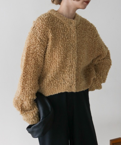 select MOCA by son(セレクトモカバイソン)の「ループヤーンニットショートカーディガン(カーディガン/ボレロ・レディース・グレー/グレイッシュベージュ/カーキ/ベージュ・FREE)」の20枚目の写真