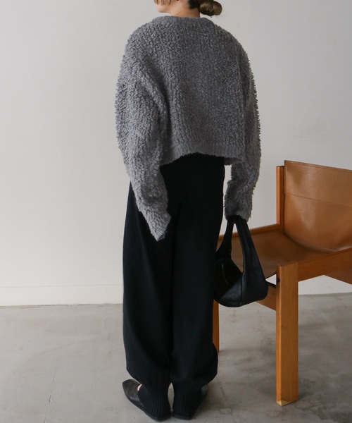 select MOCA by son(セレクトモカバイソン)の「ループヤーンニットショートカーディガン(カーディガン/ボレロ・レディース・グレー/グレイッシュベージュ/カーキ/ベージュ・FREE)」の18枚目の写真