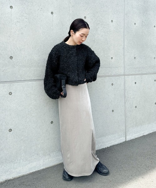 セール】ループヤーンニットショートカーディガン（カーディガン