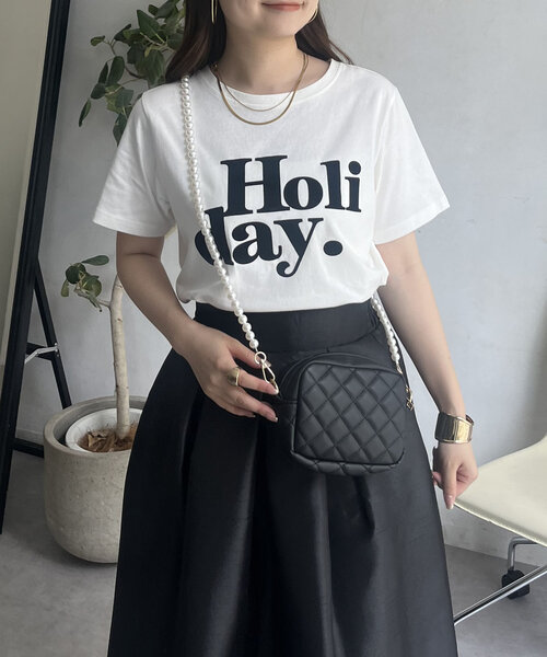 prose verse（プロズヴェール）の「【Holiday】フロッキーロゴTシャツ（Tシャツ/カットソー・レディース・オフホワイト/チャコールグレー・MEDIUM/LARGE）」の10枚目の写真