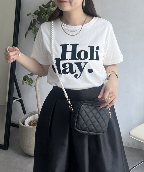 prose verse（プロズヴェール）の「【Holiday】フロッキーロゴTシャツ（Tシャツ/カットソー・レディース・オフホワイト/チャコールグレー・MEDIUM/LARGE）」の9枚目の写真