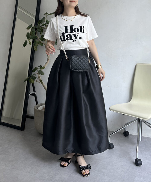 prose verse（プロズヴェール）の「【Holiday】フロッキーロゴTシャツ（Tシャツ/カットソー・レディース・オフホワイト/チャコールグレー・MEDIUM/LARGE）」の3枚目の写真