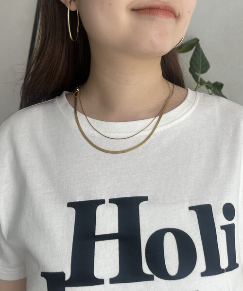 prose verse（プロズヴェール）の「【Holiday】フロッキーロゴTシャツ（Tシャツ/カットソー・レディース・オフホワイト/チャコールグレー・MEDIUM/LARGE）」の22枚目の写真