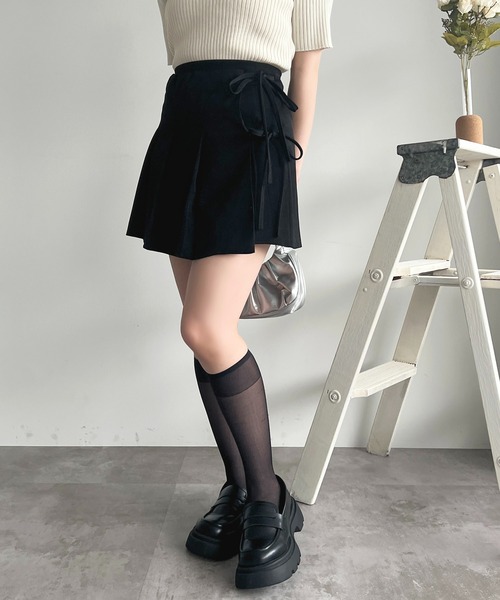 apres jour(アプレジュール)の「リボンプリーツラップスカート【ZOZOTOWN限定アイテム】(スカート・レディース・ブラック/チャコールグレー・フリー)」の10枚目の写真