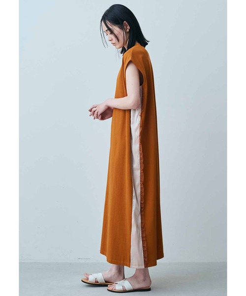 MEDE19F(メデジュウキュウ)の「MEDE19F 接触冷感加工のフリル遣いサイドラインカットソーワンピース(ワンピース・レディース・ブラウン系その他/ブラック・X-LARGE/LARGE/MEDIUM/XX-LARGE/NM)」の15枚目の写真