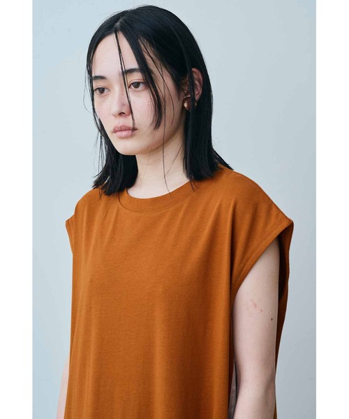 MEDE19F(メデジュウキュウ)の「MEDE19F 接触冷感加工のフリル遣いサイドラインカットソーワンピース(ワンピース・レディース・ブラウン系その他/ブラック・X-LARGE/LARGE/MEDIUM/XX-LARGE/NM)」の5枚目の写真