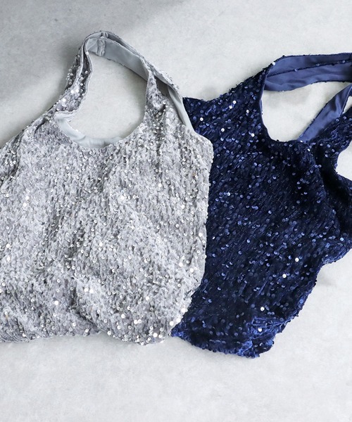 antiqua(アンティカ)の「スパンコールバッグ(トートバッグ・レディース・ネイビー/グレー・ONESIZE)」の15枚目の写真
