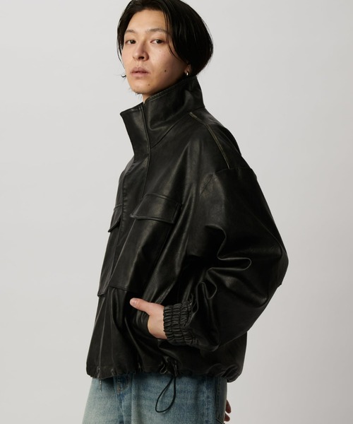 Sephiroth【Neucon】ヴィンテージレザースタンド襟ブルゾン Lui's（ルイス）の「【Neucon/ニューコン】ヴィンテージレザースタンド