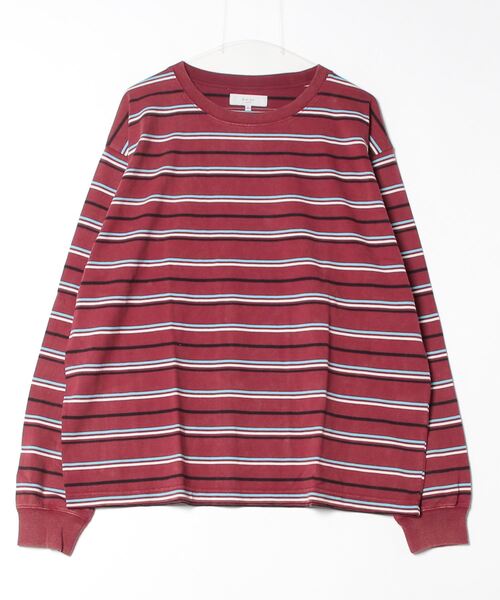 B:MING by BEAMS（ビーミングバイビームス）の「フェード ボーダー ロングスリーブ Tシャツ（Tシャツ/カットソー・メンズ・レッド系その他7/オリーブ・SMALL/MEDIUM/LARGE/X-LARGE）」の6枚目の写真