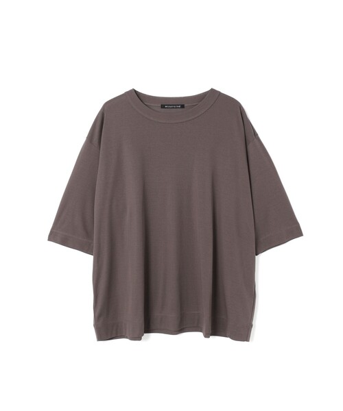 mizuiroind(ミズイロインド)の「mizuiro ind ガーゼクルーネックハーフスリーブT(Tシャツ/カットソー・レディース・オフホワイト/ブルー/ブラック/グリーン/ピンク/ベージュ/ネイビー・FREE)」の3枚目の写真