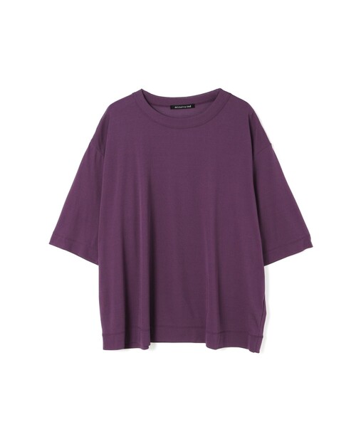 mizuiroind(ミズイロインド)の「mizuiro ind ガーゼクルーネックハーフスリーブT(Tシャツ/カットソー・レディース・オフホワイト/ブルー/ブラック/グリーン/ピンク/ベージュ/ネイビー・FREE)」の7枚目の写真