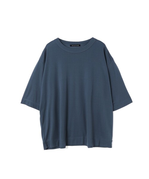 mizuiroind(ミズイロインド)の「mizuiro ind ガーゼクルーネックハーフスリーブT(Tシャツ/カットソー・レディース・オフホワイト/ブルー/ブラック/グリーン/ピンク/ベージュ/ネイビー・FREE)」の6枚目の写真