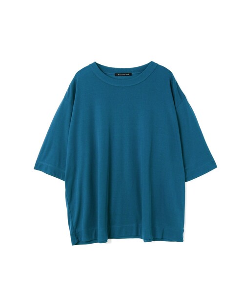 mizuiroind(ミズイロインド)の「mizuiro ind ガーゼクルーネックハーフスリーブT(Tシャツ/カットソー・レディース・オフホワイト/ブルー/ブラック/グリーン/ピンク/ベージュ/ネイビー・FREE)」の4枚目の写真