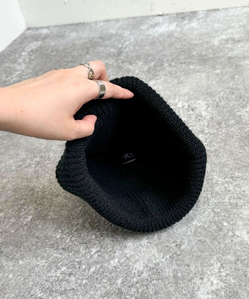 fredy emue(フレディエミュ)の「Roster Bear刺しゅうワッチ(ニットキャップ/ビーニー・レディース・ネイビー/アイボリー/ブラック・FREE)」の4枚目の写真