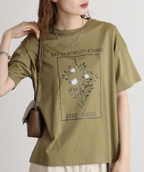 セール】BRODIAEA フラワープリント スムースTシャツ（Tシャツ
