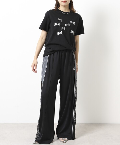 Firsthand（ファーストハンド）の「Firsthand/ファーストハンド オーガニックコットンリボン箔プリントTシャツ / フロントデザインTシャツ（Tシャツ/カットソー・レディース・ブラック/ホワイト/ネイビー・FREE）」の7枚目の写真