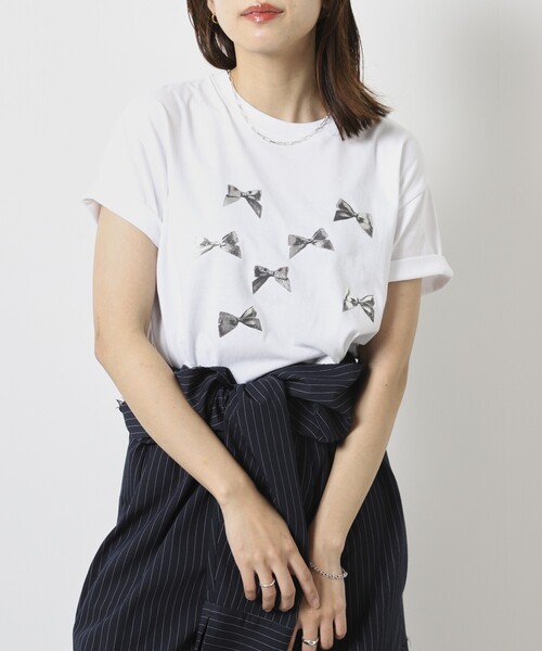 tシャツ Firsthand/ファーストハンド オーガニックコットン ペプラム切り替えトップス / 5分袖Tシャツ レディース Firsthand/オーガニックコットン ペプラム切り替えトップス / 5
