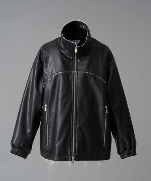 メゾンスペシャル　アーティフィカルレザープライムオーバージップアップブルゾン Artificial Leather Prime-Over Zip-Up Blouson