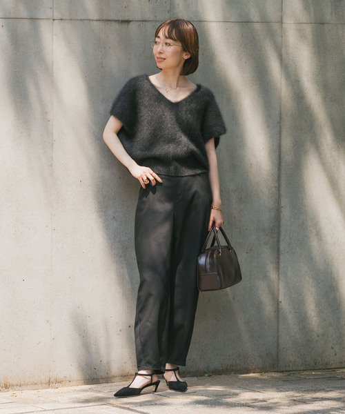 Noble（ノーブル）の「《追加》カーブシルエットパンツ（チノパンツ・レディース・ブラック/ベージュ・36/38/40）」の11枚目の写真