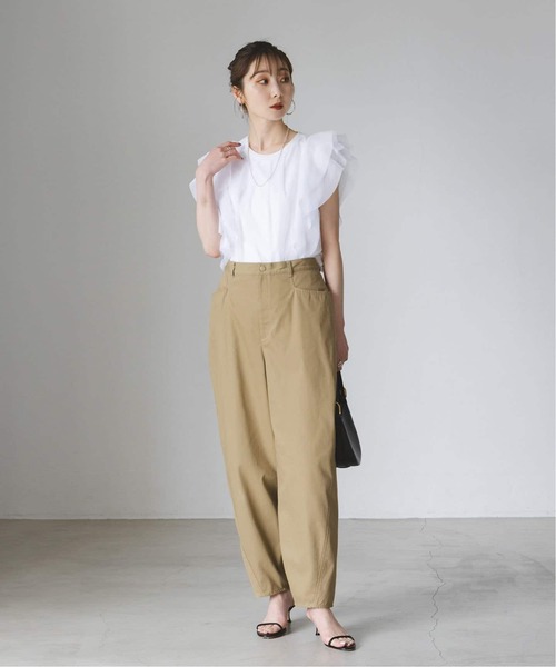 Noble（ノーブル）の「《追加》カーブシルエットパンツ（チノパンツ・レディース・ブラック/ベージュ・36/38/40）」の22枚目の写真