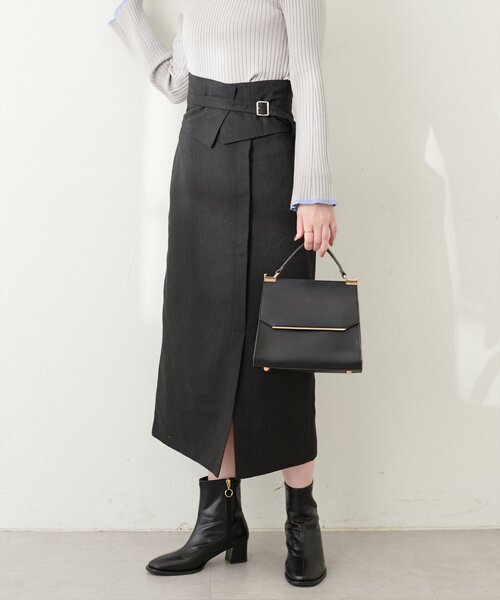 natural couture（ナチュラルクチュール）の「コルセットベルト付きナロースカート（スカート・レディース・ピンク系その他/ブラック/その他1/ボルドー・FREE）」の2枚目の写真