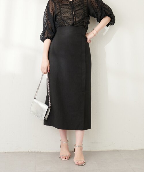 natural couture（ナチュラルクチュール）の「コルセットベルト付きナロースカート（スカート・レディース・ピンク系その他/ブラック/その他1/ボルドー・FREE）」の7枚目の写真