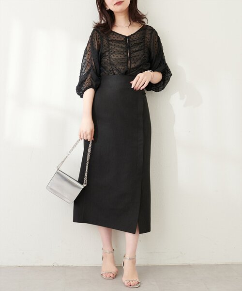 natural couture（ナチュラルクチュール）の「コルセットベルト付きナロースカート（スカート・レディース・ピンク系その他/ブラック/その他1/ボルドー・FREE）」の9枚目の写真