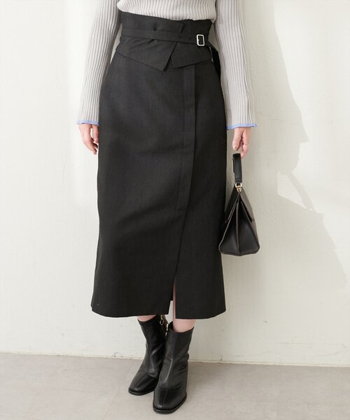 natural couture（ナチュラルクチュール）の「コルセットベルト付きナロースカート（スカート・レディース・ピンク系その他/ブラック/その他1/ボルドー・FREE）」の5枚目の写真