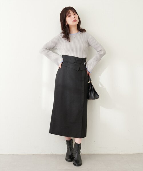 natural couture（ナチュラルクチュール）の「コルセットベルト付きナロースカート（スカート・レディース・ピンク系その他/ブラック/その他1/ボルドー・FREE）」の6枚目の写真