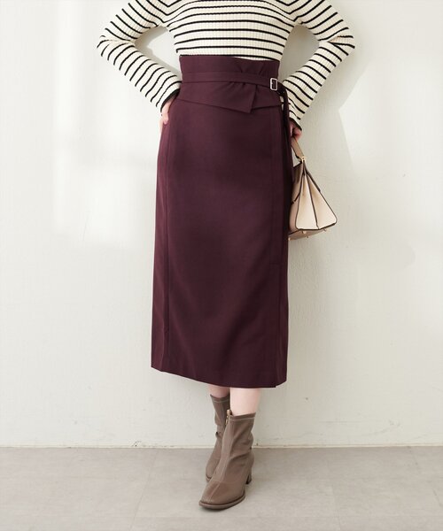 natural couture（ナチュラルクチュール）の「コルセットベルト付きナロースカート（スカート・レディース・ピンク系その他/ブラック/その他1/ボルドー・FREE）」の15枚目の写真