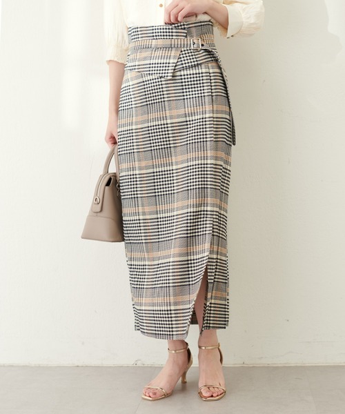 natural couture（ナチュラルクチュール）の「コルセットベルト付きナロースカート（スカート・レディース・ピンク系その他/ブラック/その他1/ボルドー・FREE）」の4枚目の写真