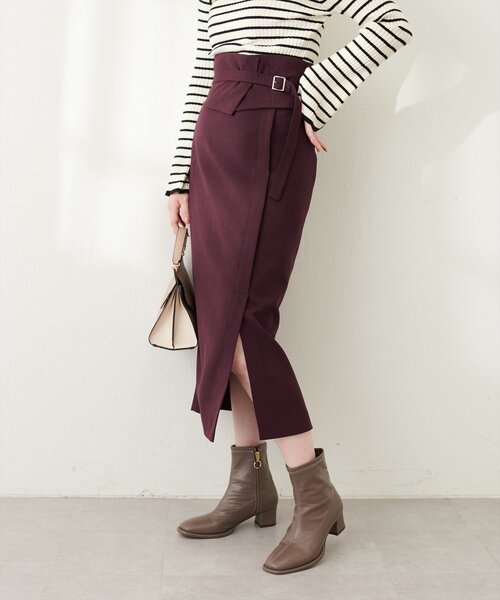 natural couture（ナチュラルクチュール）の「コルセットベルト付きナロースカート（スカート・レディース・ピンク系その他/ブラック/その他1/ボルドー・FREE）」の14枚目の写真