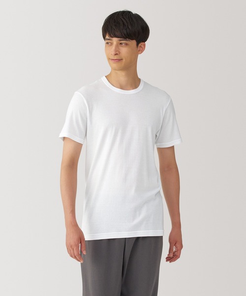 綿100％）紳士 あったか綿 クルーネック半袖Tシャツ（インナー 