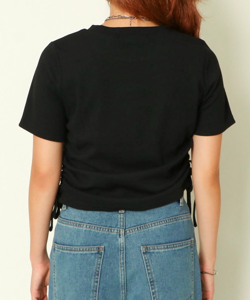 GORGE（ゴージ）の「《サイドドロスト×ロゴ》レディース リブTシャツ 半袖 カジュアル 春夏秋（Tシャツ/カットソー・レディース・オフホワイト/ブラック/チャコールグレー・F）」の14枚目の写真