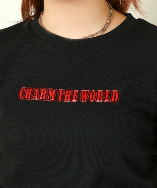 GORGE（ゴージ）の「《サイドドロスト×ロゴ》レディース リブTシャツ 半袖 カジュアル 春夏秋（Tシャツ/カットソー・レディース・オフホワイト/ブラック/チャコールグレー・F）」の13枚目の写真