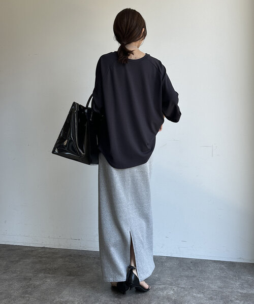 DouDou（ドゥドゥ）の「SOLEILジョーゼットロゴTEE（Tシャツ/カットソー・レディース・チャコールグレー/ホワイト/ベージュ・FREE）」の20枚目の写真