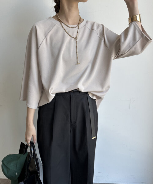 DOUDOU　ドゥドゥ　ジョーゼットロゴTEE / バイオレット ジョーゼットロゴTEE（シャツ/ブラウス）｜DouDou（ドゥドゥ）の