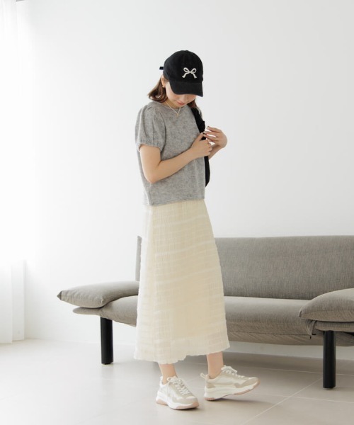 flower（フラワー）の「スパングルレーススカート（スカート・レディース・アイボリー/ブラック・SMALL/MEDIUM）」の22枚目の写真