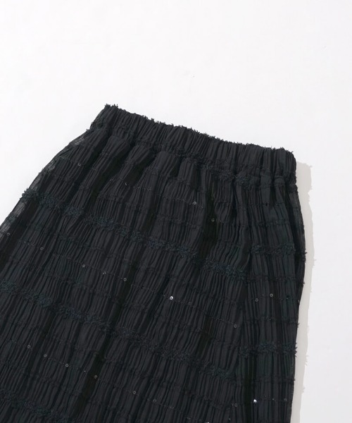 flower（フラワー）の「スパングルレーススカート（スカート・レディース・アイボリー/ブラック・SMALL/MEDIUM）」の8枚目の写真